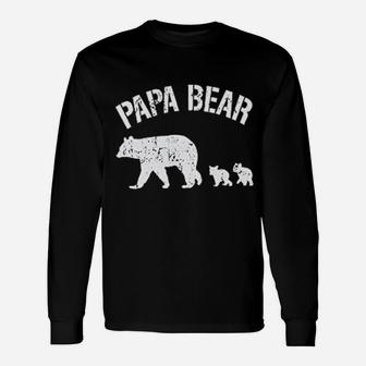 Papa Bear Baby Bear, dad birthday gifts Long Sleeve T-Shirt - Seseable