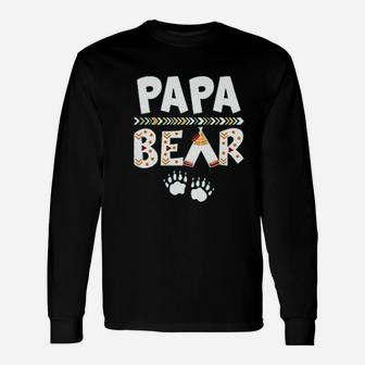 Papa Bear Dad Fathers Day Love, best christmas gifts for dad Long Sleeve T-Shirt - Seseable