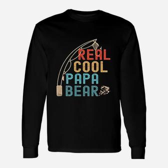 Papa Bear Fishing Reel Cool Papa Bear Long Sleeve T-Shirt - Seseable