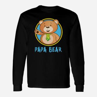 Papa Bear Matching Cute Papa Bear Couple Long Sleeve T-Shirt - Seseable