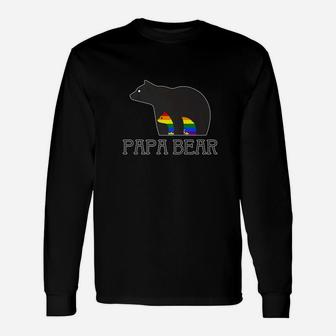 Papa Bear Pride Lgbt Father Gay Dad Lesbian Long Sleeve T-Shirt - Seseable