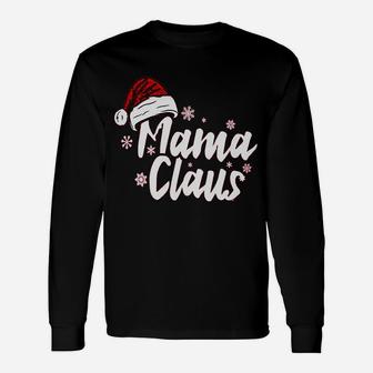 Papa Claus And Mama Claus Santa Hat Christmas Long Sleeve T-Shirt - Seseable