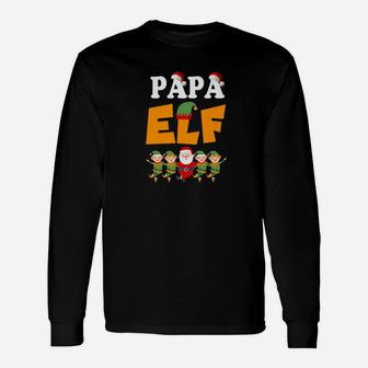 Papa Elf Christmas Matching Chirstmas Long Sleeve T-Shirt - Seseable