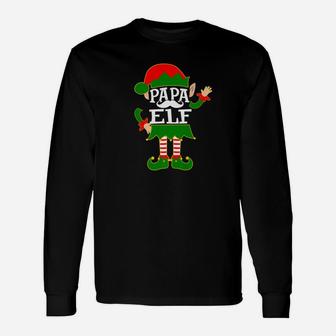 Papa Elf Costume Christmas Holiday Matching Long Sleeve T-Shirt - Seseable