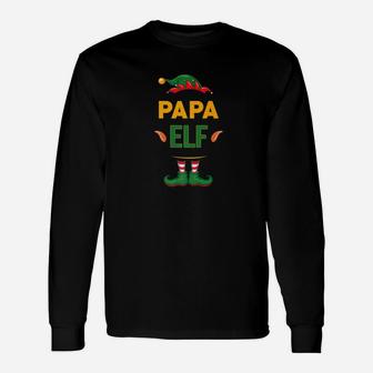 Papa Elf Costume Christmas Holiday Matching Long Sleeve T-Shirt - Seseable