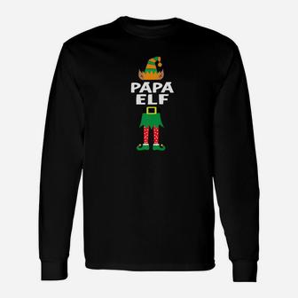 Papa Elf Matching Christmas Costume Fun Long Sleeve T-Shirt - Seseable