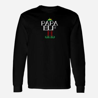 Papa Elf Shirt Christmas Party Ugly Grandpa Long Sleeve T-Shirt - Seseable