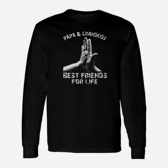 Papa And Grandkids Best Friends For Life Long Sleeve T-Shirt - Seseable