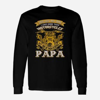 This Papa Loves Motorcycles, best christmas gifts for dad Long Sleeve T-Shirt - Seseable