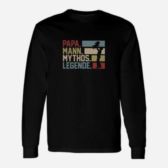 Papa Mann Mythos Legende Langarmshirts, Retro Herren Langarmshirts - Seseable