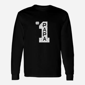 Papa Number One Papa Dad Father Grandpa Fathers Day Long Sleeve T-Shirt - Seseable