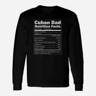 Papa Nutrition Facts Cuban Dad Long Sleeve T-Shirt - Seseable