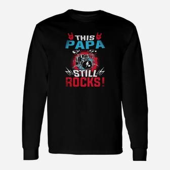 This Papa Still Rocks Drums, dad birthday gifts Long Sleeve T-Shirt - Seseable