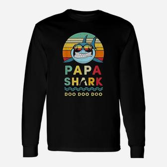 Papa Shark For Papa, best christmas gifts for dad Long Sleeve T-Shirt - Seseable