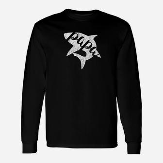 Papa Shark Shirt Matching Shirts Shark Long Sleeve T-Shirt - Seseable