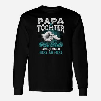 Papa Tochter Herz an Herz Langarmshirts, Liebevolles Familien Tee - Seseable