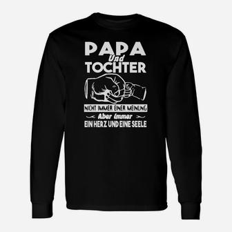 Papa und Tochter Herz und Seele Schwarzes Langarmshirts, Familien-Liebe Design - Seseable