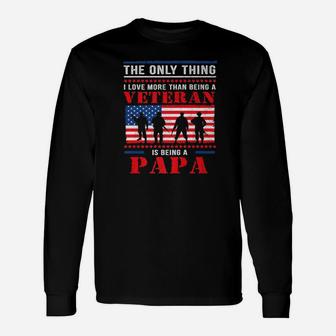 Papa Veteran, best christmas gifts for dad Long Sleeve T-Shirt - Seseable