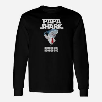 Pappy Shark Shirt Papa Shark For Fathers Day For Daddy Long Sleeve T-Shirt - Seseable