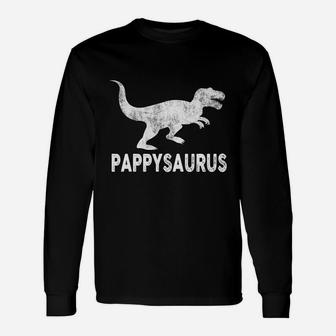 Pappysaurus Shirt Pappy Dinosaur Fathers Day Men Daddy Long Sleeve T-Shirt - Seseable