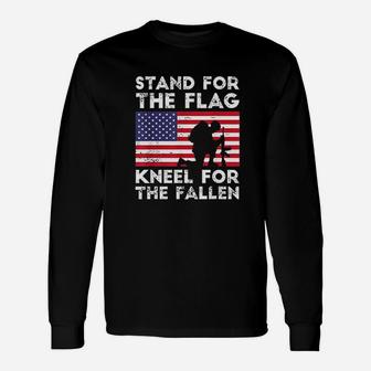 Patriotic Military Veteran American Flag Stand For Long Sleeve T-Shirt | Seseable CA