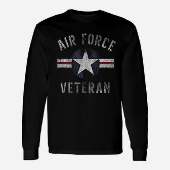 Patriotic Usaf Air Force Veteran With Vintage Roundel Long Sleeve T-Shirt - Seseable