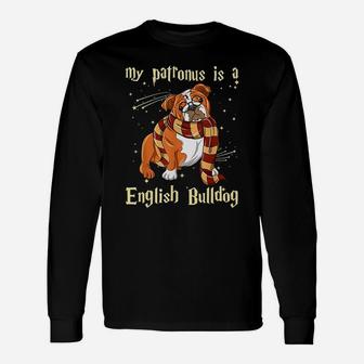 My Patronus Is A English Bulldog Long Sleeve T-Shirt - Seseable