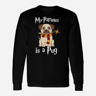 My Patronus Is A Pug Dog Wizard Long Sleeve T-Shirt - Seseable