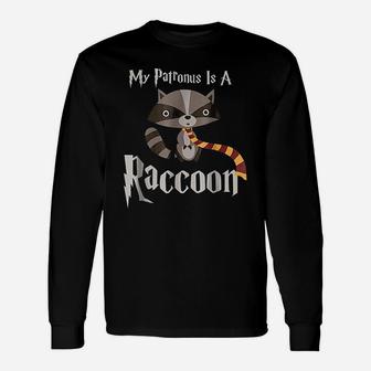 My Patronus Is A Raccoon Cute Raccoon Wizard Lovers Long Sleeve T-Shirt - Seseable