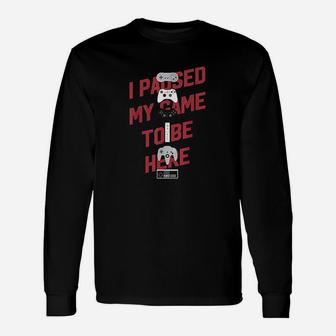 I Paused My Game To Be Here Boys Gamer Video Game Long Sleeve T-Shirt - Seseable