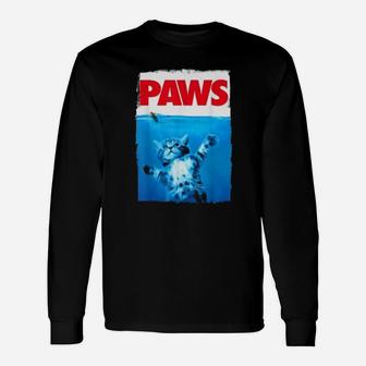 Paws Cat And Mouse Top Cute Cat Lover Long Sleeve T-Shirt - Seseable