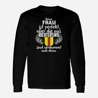 Perfekte Frau aus Richterswil Damen Langarmshirts, Spruch mit Flügeln Design - Seseable