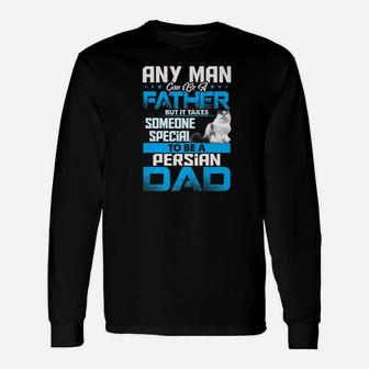 Persian Dad Cat Lovers Fathers Day Gif Long Sleeve T-Shirt - Seseable