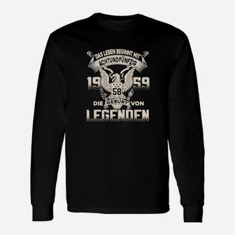 Personalisierbares Geburtstags-Langarmshirts 'Legenden 1958', Jahrgangsadler Design - Seseable