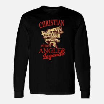 Personalisiertes Angler-Langarmshirts für Christian mit Legenden-Motiv - Seseable