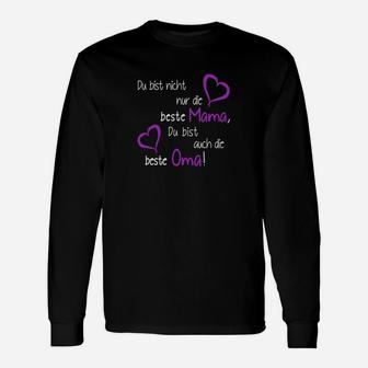 Personalisiertes Damen-Langarmshirts Beste Mama & Oma, Einzigartiges Design - Seseable