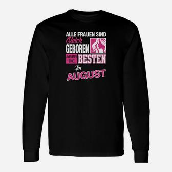 Personalisiertes Damen-Langarmshirts für August-Geborene, exklusives Design - Seseable