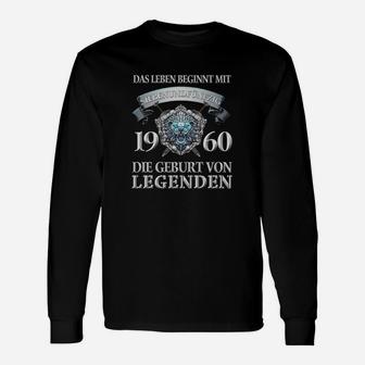 Personalisiertes Geburtsjahr Langarmshirts Legenden 1960, Vintage Emblem Design - Seseable