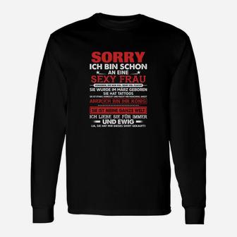 Personalisiertes Geburtstagsshirt für Frauen - Sorry, an sexy Frau gebunden Design Langarmshirts - Seseable