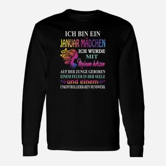 Personalisiertes Januar Mädchen Langarmshirts, Geburtstags Design für Frauen - Seseable