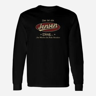 Personalisiertes Jensen Ding Schwarzes Langarmshirts mit Spruch - Seseable