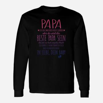 Personalisiertes Langarmshirts Bester Papa, liebevolle Nachricht vom Baby - Seseable