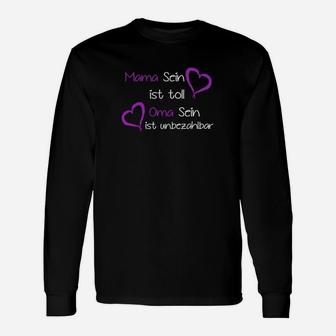 Personalisiertes Langarmshirts Mama & Oma Sein mit Herzen, Familienliebe - Seseable