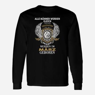 Personalisiertes März Legenden Langarmshirts, Lorbeerkranz-Design - Seseable