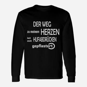 Pferd Hufabrücke Herzen Liebe Langarmshirts - Seseable