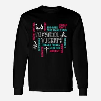 Physical Therapy Word Cloud Physical Therapist Long Sleeve T-Shirt - Seseable