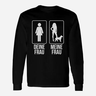 Pitbull & Amstaff Meine Frau Deine Langarmshirts - Seseable