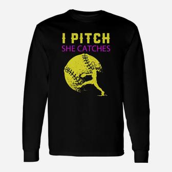 I Pitch She Catches Long Sleeve T-Shirt - Seseable
