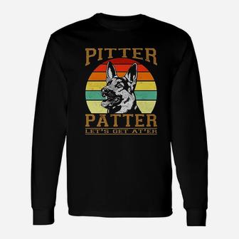 Pitter Patter Lets Get At Er Retro Vintage Long Sleeve T-Shirt - Seseable