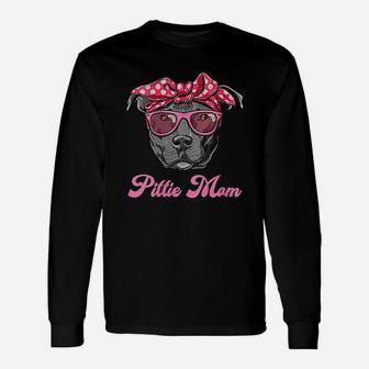 Pittie Mom Cool Pitbull Dog Long Sleeve T-Shirt - Seseable